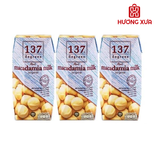 Lốc 3 hộp sữa hạt macca  nguyên chất  137 Degrees 180ml