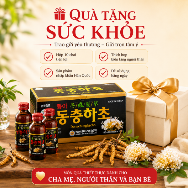 Nước Uống Vị Đông Trùng Đông A Hàn Quốc Hộp 10 Chai x 100ml