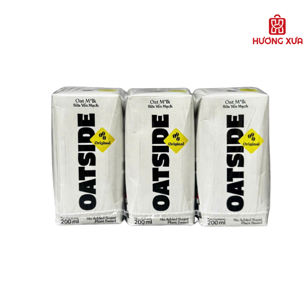 Lốc 3 Hộp Sữa Yến Mạch Vị Nguyên Bản Oatside 200ml