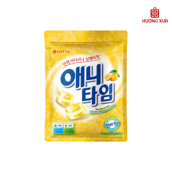 Kẹo Cứng Lotte Anytime Hương Chanh 60g