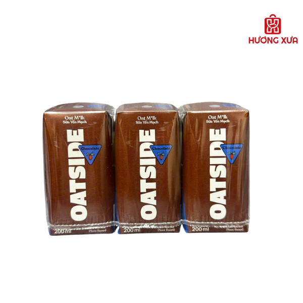 Lốc 3 hộp sữa yến mạch vị socola Oatside 200ml