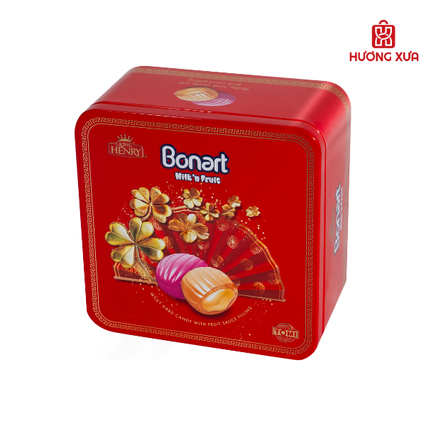 Kẹo cứng sữa trái cây Bonart Nhân Sốt Trái Cây (HT vuông) 120g