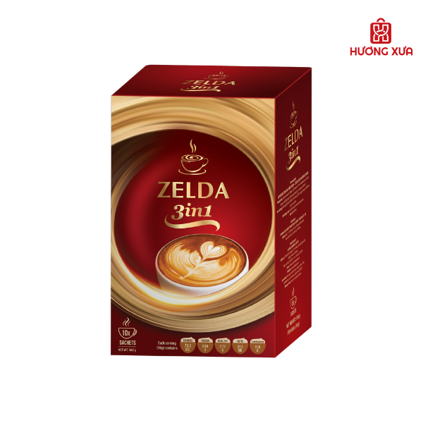 Cà Phê Hòa Tan 3in1 Zelda Hộp Giấy 160g