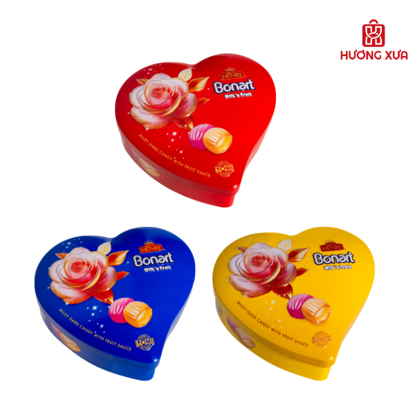 Kẹo cứng sữa trái cây Bonart Nhân Sốt Trái Cây (HT trái tim nhỏ) 70g