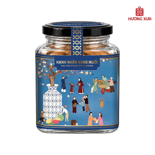 Hạnh nhân rang muối PH hũ thủy tinh vuông 200g