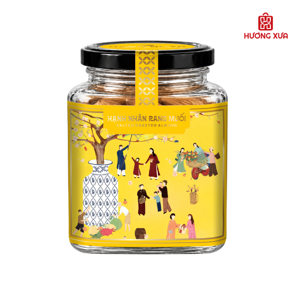 Hạnh nhân rang muối PH hũ thủy tinh vuông 200g