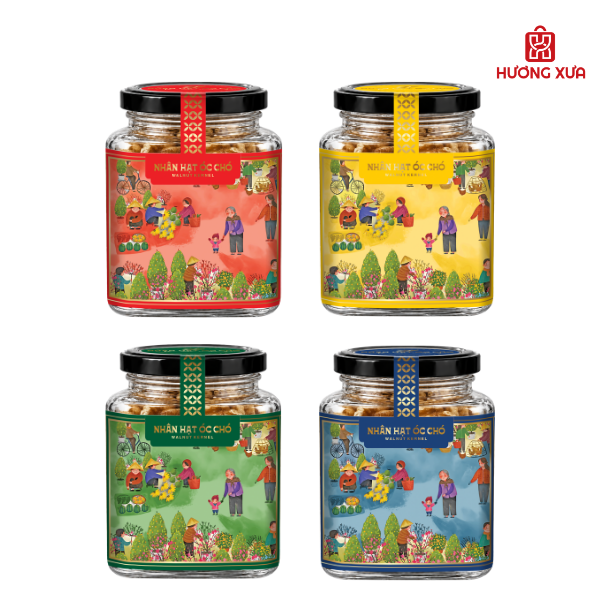 Nhân hạt óc chó vị tự nhiên PH hũ thủy tinh vuông 140g