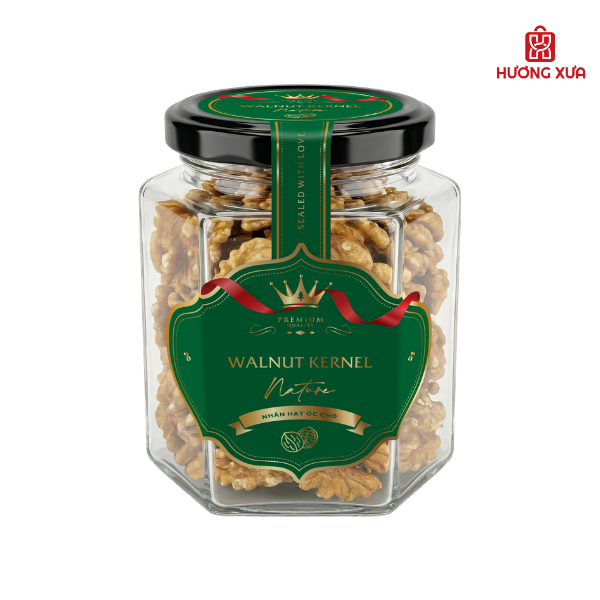 Nhân hạt óc chó vị tự nhiên PH hũ thủy tinh 140g