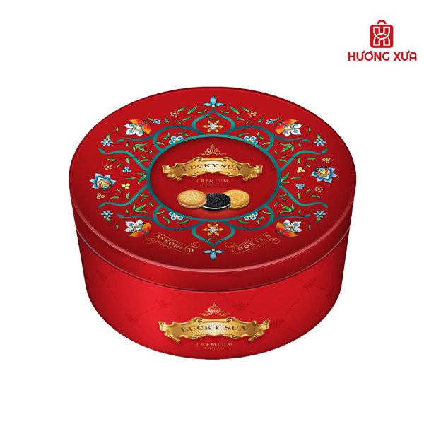 Bánh Quy Hỗn Hợp Luckysun HS Họa Tiết Hoa Văn 110g
