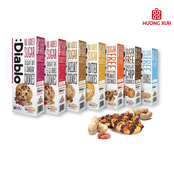 Bánh Cookies Không Thêm Đường Socola Chips và Kỷ Tử Diablo 135g