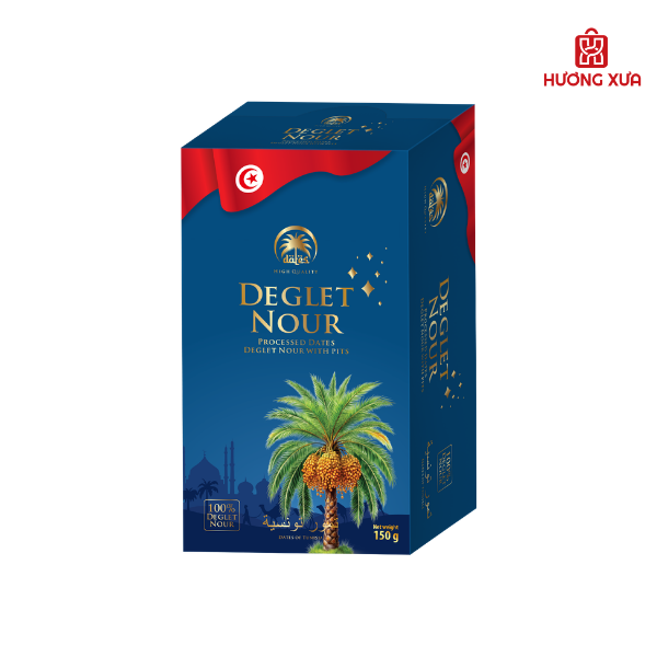 Chà là có hạt Deglet Nour hộp giấy 150g