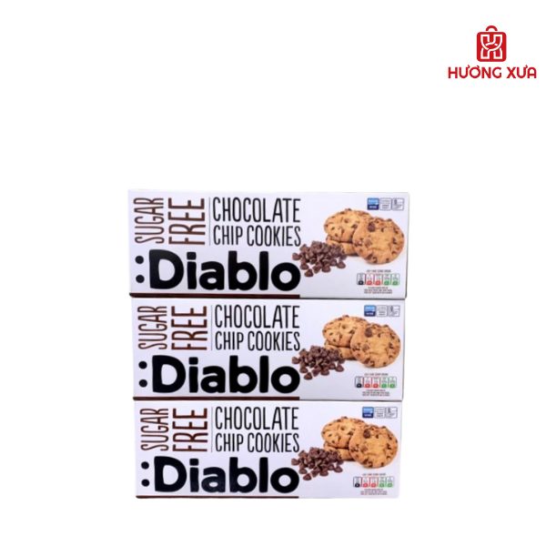 Bánh Cookies Mềm Không Đường Hạt Socola Diablo 130g