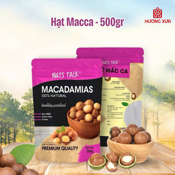 Hạt Macca Premium Macadamias Nuts Talk Túi 500g