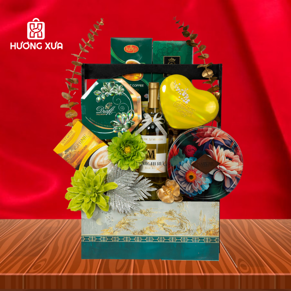Giỏ Quà Tết HXM-17: Xanh Lá Cây Tươi Mới, Phát Triển