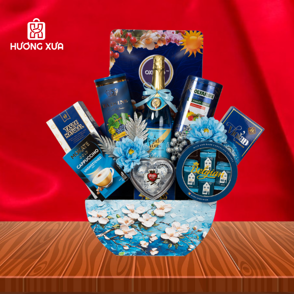 Giỏ Quà Tết HXM-26: Xanh Dương Bình An, Thành Công