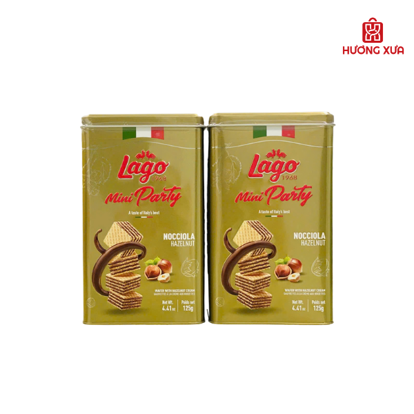 Bánh xốp kem vị hạt phỉ Gastone Lago Party Wafers Nocciola 125g