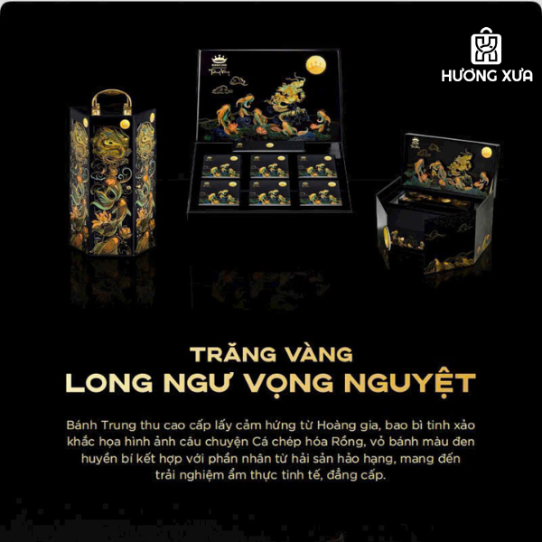 Bánh trung thu Kinh Đô Trăng Vàng Long Ngư Vọng Nguyệt Hộp 4 bánh