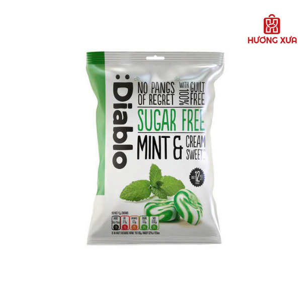 Kẹo Diablo Không Đường Bạc Hà Kem 75g