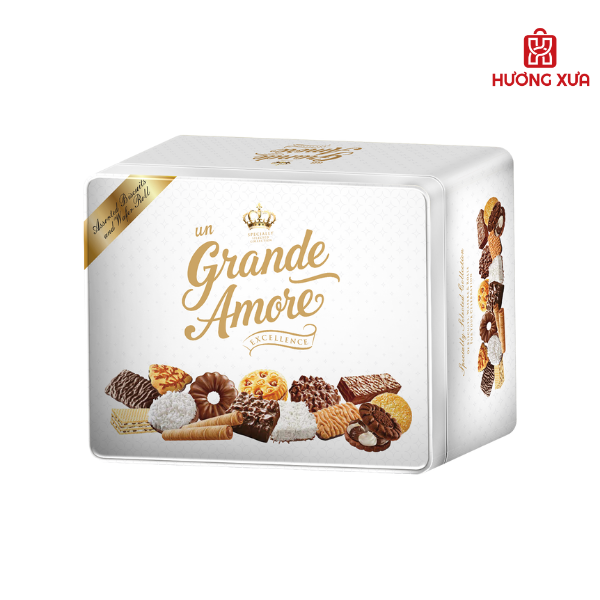 Bánh Quy Và Bánh Quế Hỗn Hợp Un Grande Amore Hộp Sắt 505g