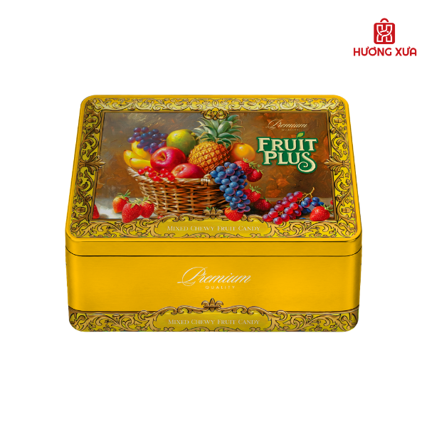 Kẹo Mềm Fruit Plus Hỗn Hợp Hộp Sắt Mẫu Mới 170g
