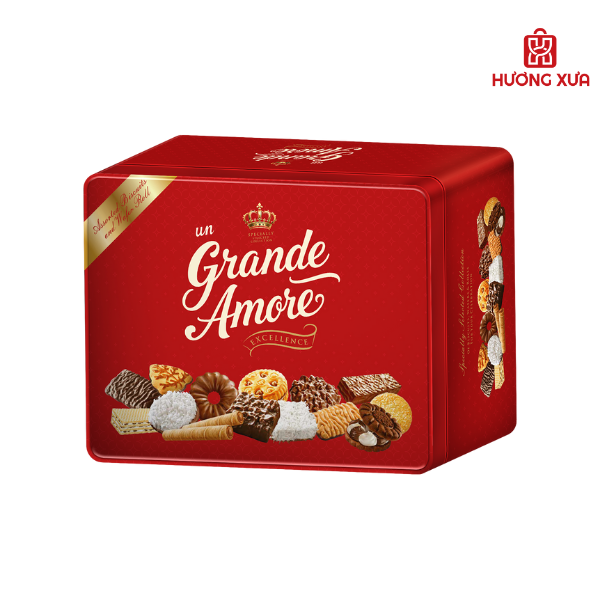 Bánh Quy Và Bánh Quế Hỗn Hợp Un Grande Amore Hộp Sắt 505g