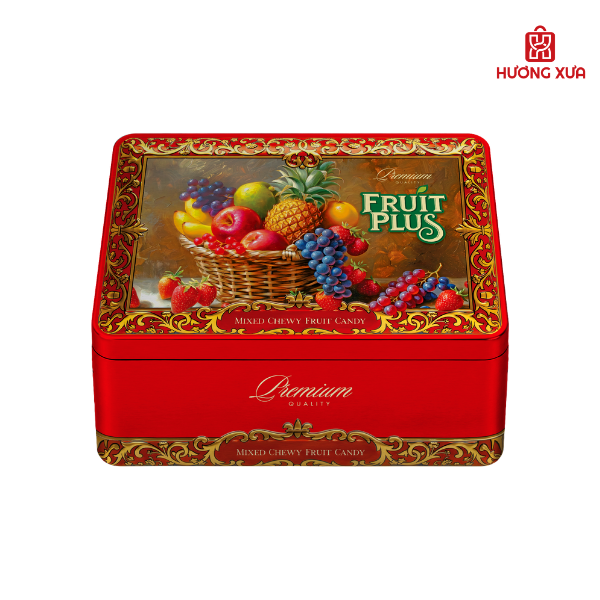 Kẹo Mềm Fruit Plus Hỗn Hợp Hộp Sắt Mẫu Mới 170g