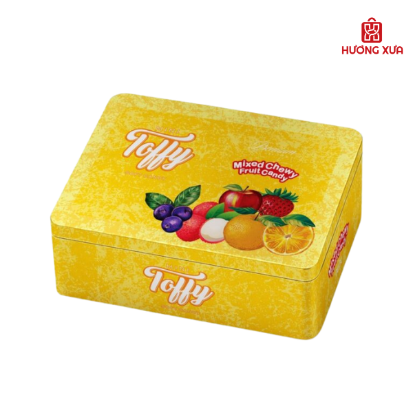 Kẹo Mềm Hương Trái Cây Mini Toffy Lale Hộp Sắt 186g
