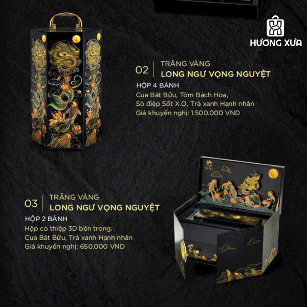 Bánh trung thu Kinh Đô Trăng Vàng Long Ngư Vọng Nguyệt Hộp 2 bánh