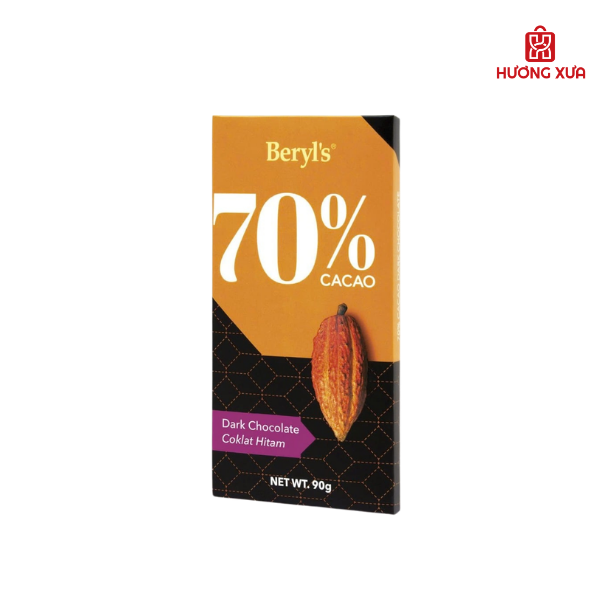 Socola Đắng Không Đường Beryl’s 70% – 80% – 99% Cacao Thanh 90g