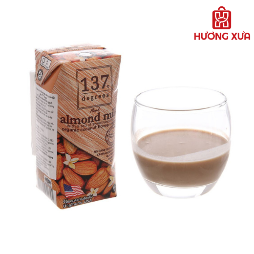 Lốc 3 hộp sữa hạnh nhân mật hoa dừa 137 Degrees 180ml