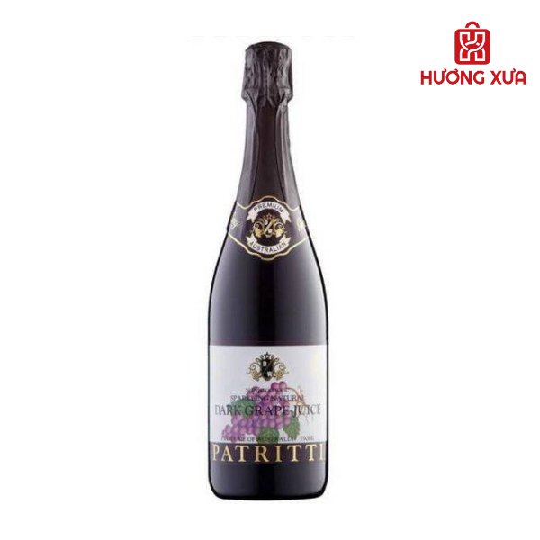 Nước ép Nho đen có ga Patritti không đường 750ml
