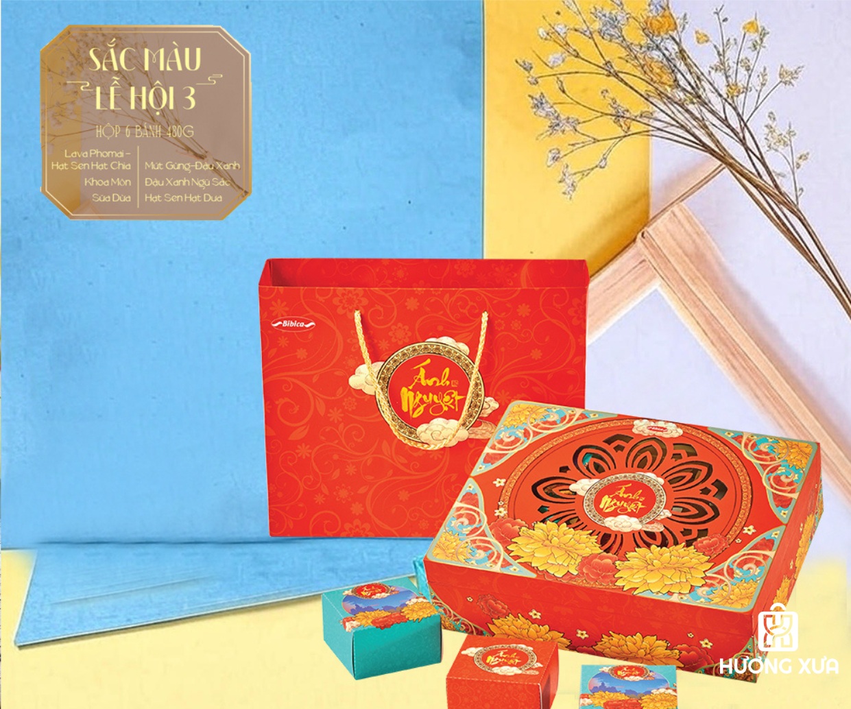 Bánh Trung Thu Bibica 2025 Hộp BST Sắc Màu Lễ Hội 3
