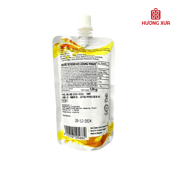 Nước Ép Ice Zzang Yogee Vị Xoài 120g