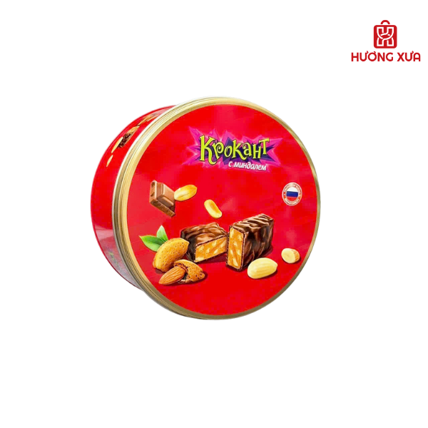 Kẹo Đậu Phộng Rang Với Hạnh Nhân Phủ Sô cô la KrokaHT HT Tròn 180g 