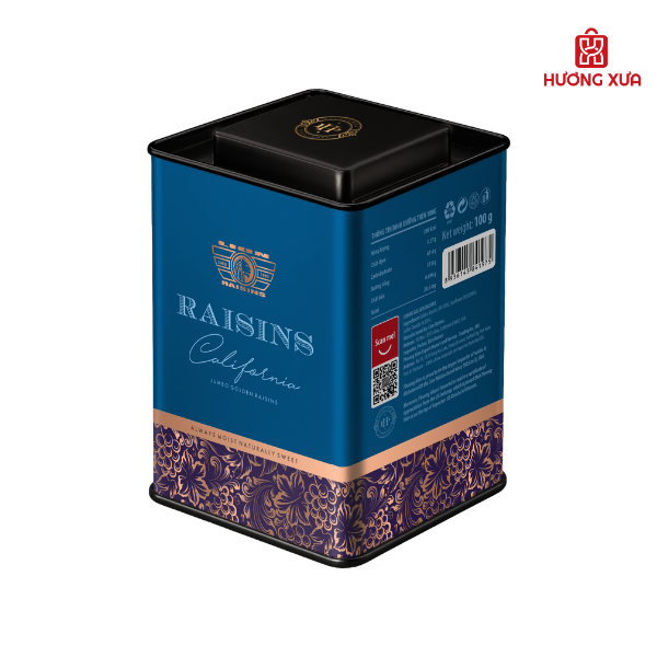 Nho Khô Vàng Raisins Hộp Sắt 150g