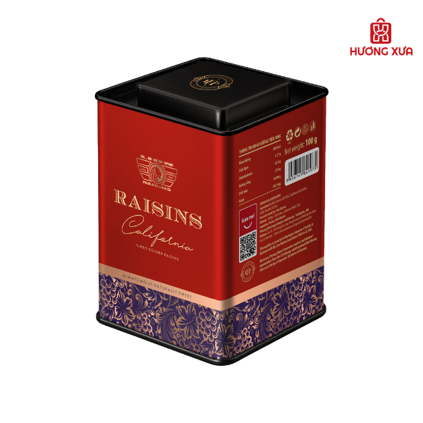 Nho Khô Vàng Raisins Hộp Sắt 150g