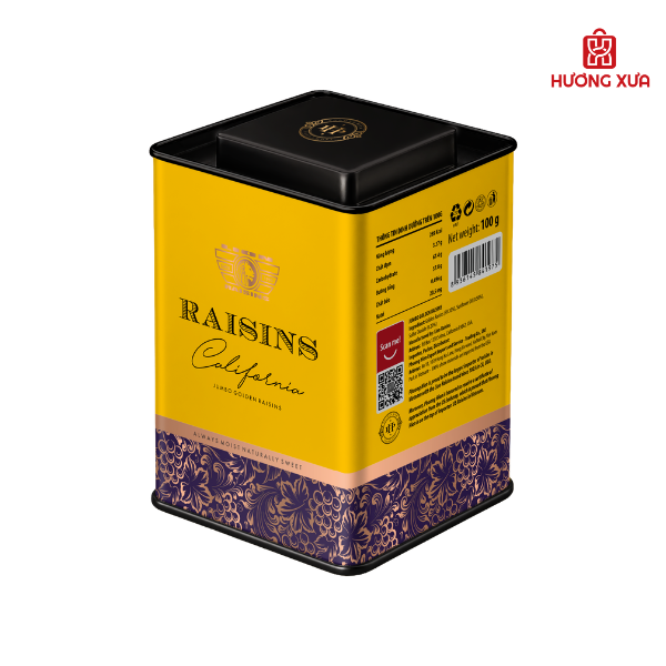 Nho Khô Vàng Raisins Hộp Sắt 150g