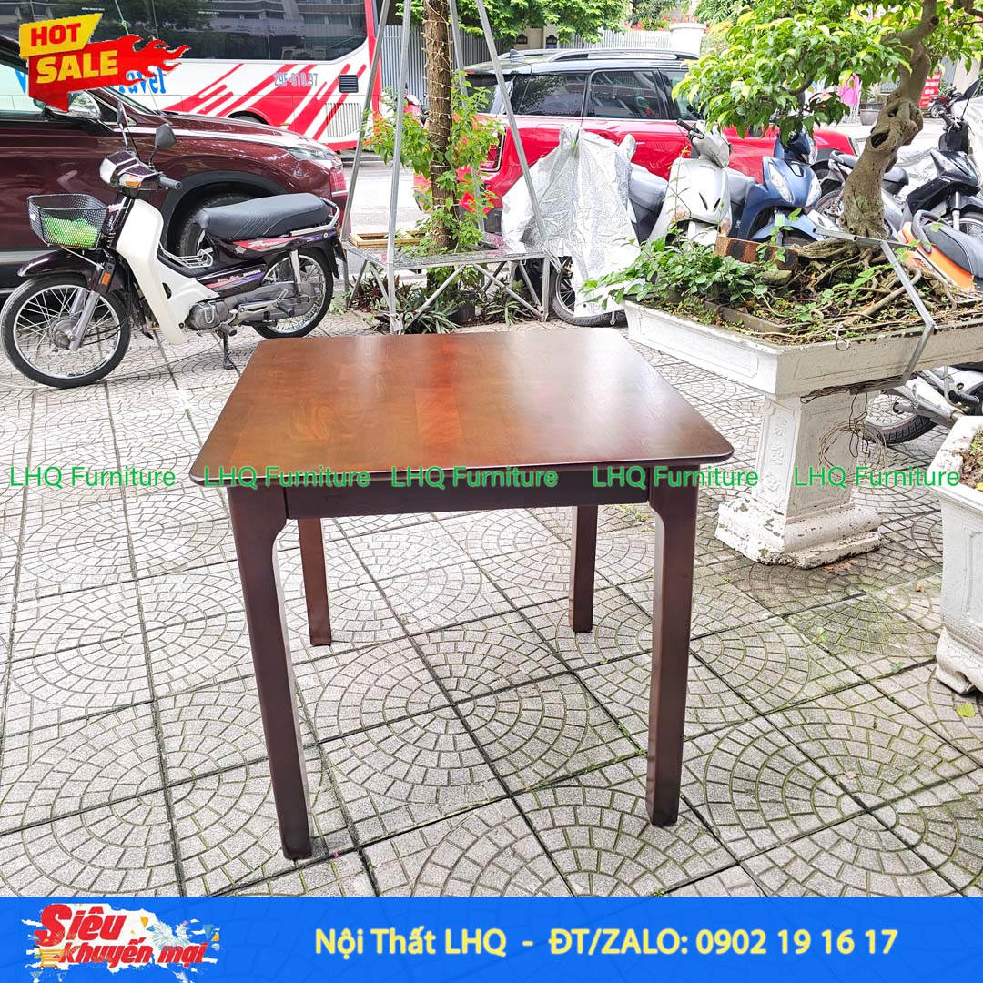 Bàn ăn, bàn cafe chân vuông 80x80x75, Gỗ tự nhiên, Giá rẻ