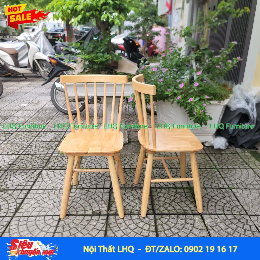 Ghế cafe, ghế bàn ăn Song Tiện, Gỗ Cao Su, Bán Chạy Tại LHQ