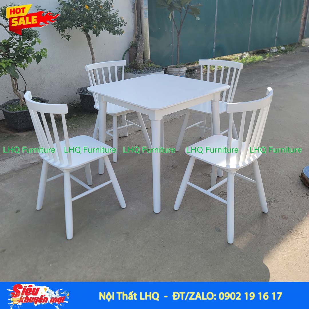 Ghế cafe, ghế bàn ăn Song Tiện, Gỗ Cao Su, Bán Chạy Tại LHQ