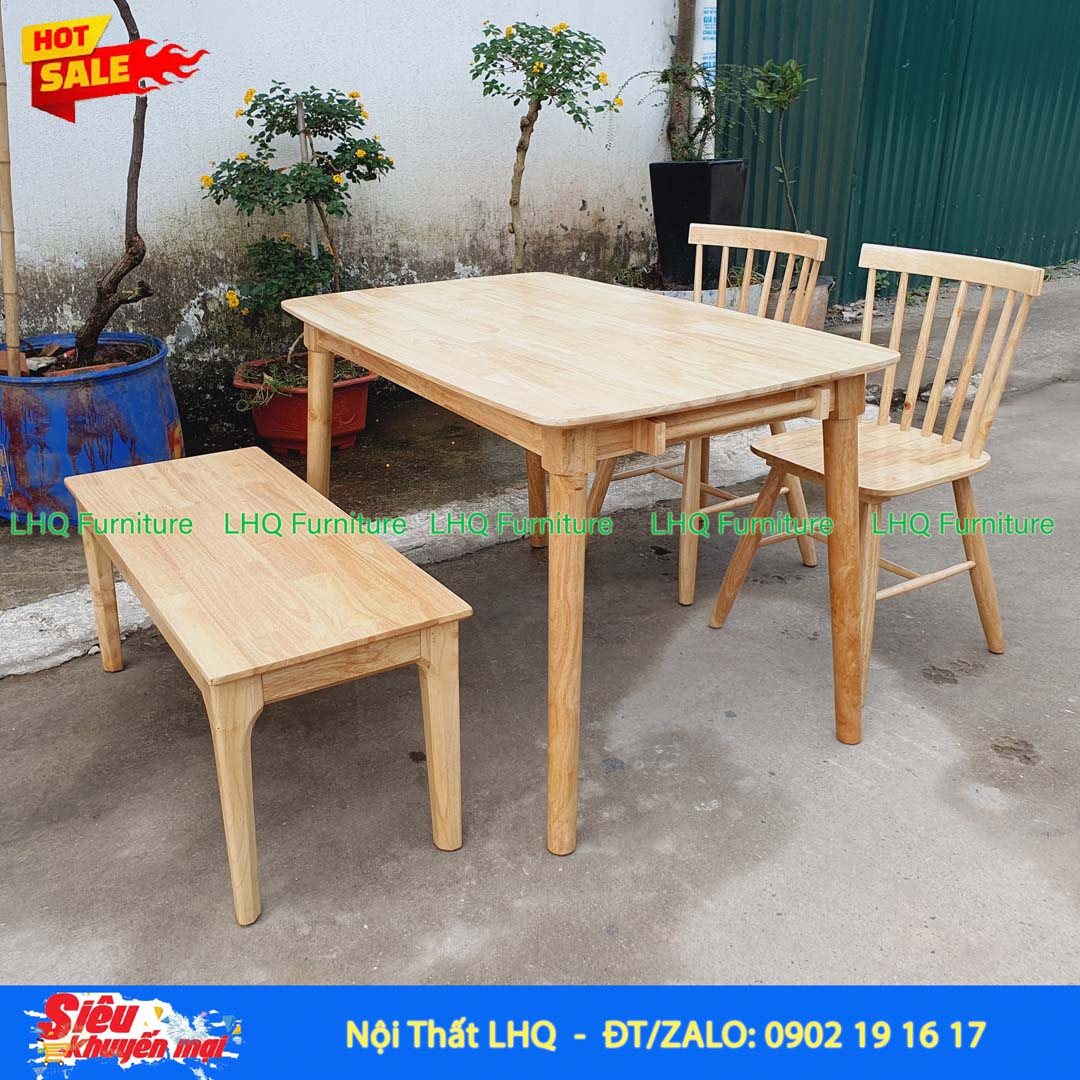 Bộ Bàn Ăn 2 Ghế Song Tiện 1 Ghế Bench – Lựa Chọn Cho Không Gian Hiện Đại
