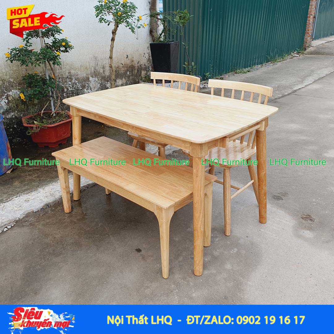 Bộ Bàn Ăn 2 Ghế Song Tiện 1 Ghế Bench – Lựa Chọn Cho Không Gian Hiện Đại