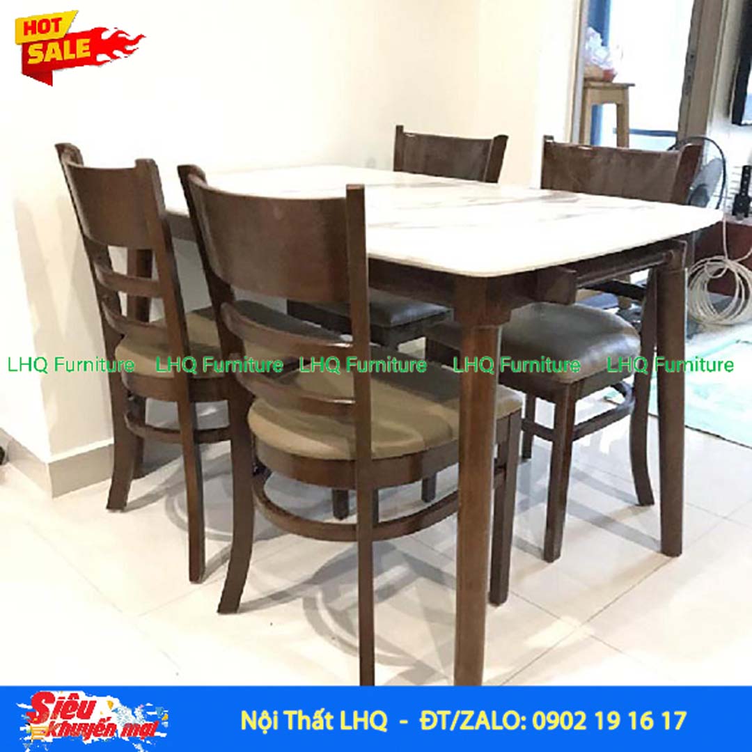 Bộ Bàn Ăn 4 Ghế Cabin Monstar, Mặt Bàn Gỗ MDF Chất Lượng Cao