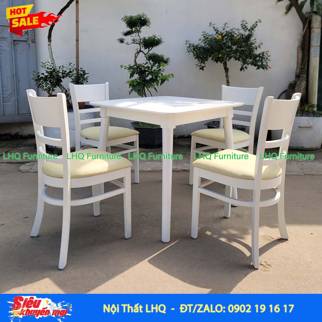 Bộ bàn ăn vuông 80 4 ghế Cabin Monstar – Lựa chọn hoàn hảo cho không gian hiện đại