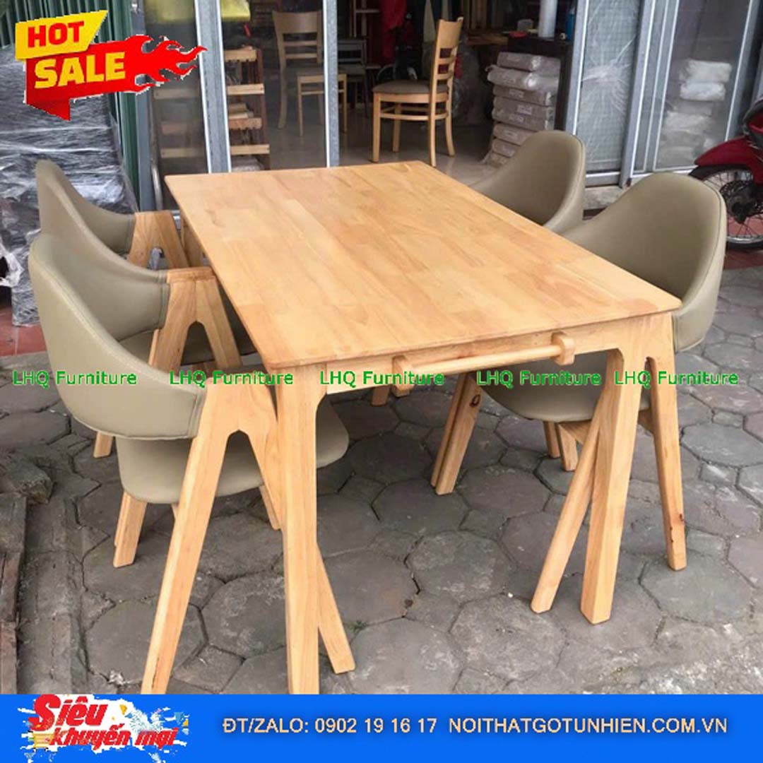 Bộ Bàn Ăn 4 Ghế Chữ A, Kết Cấu Chắc, Sử Dụng Đa Năng