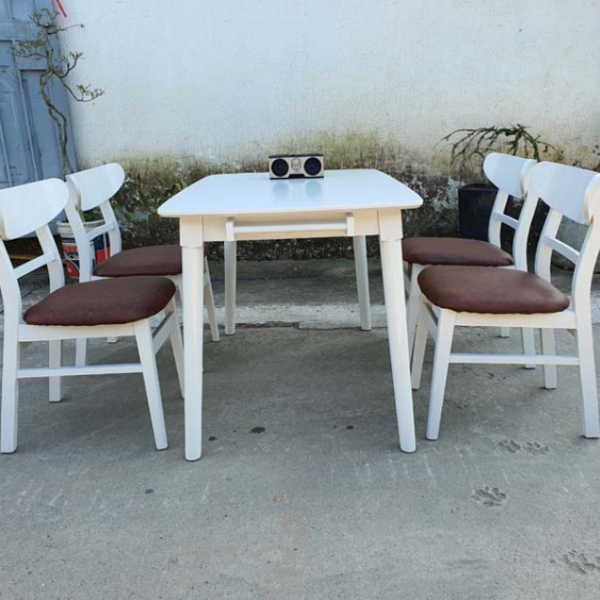 Bộ bàn ăn 4 ghế Mango, Gỗ cao su, Hàng loại 1, Bán chạy 2024, LHQ Furniture