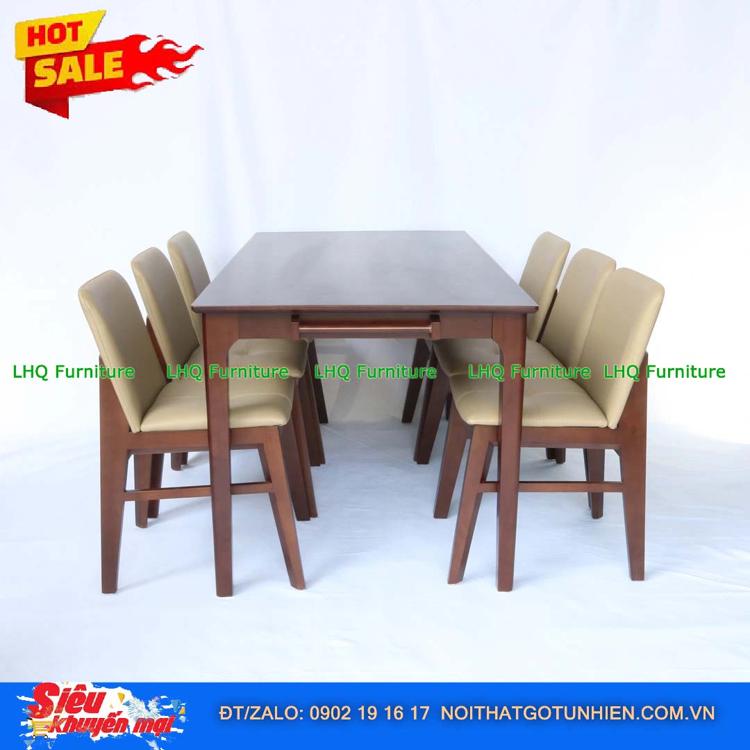 Bộ bàn ăn đẹp, 4 ghế Obama cao cấp, Gỗ cao su, Giá đang ưu đãi, LHQ Furniture cung cấp