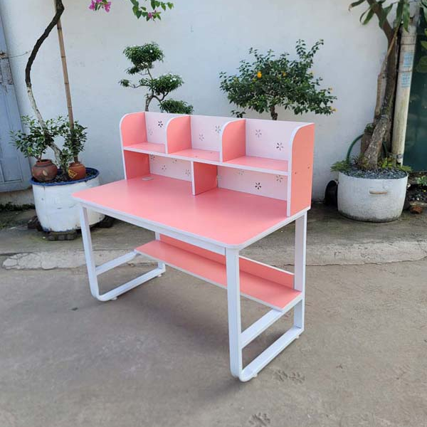 Bàn giá sách 1m2, Khung sắt chữ U, Gỗ MDF chống trầy, Tháo lắp tiện lợi, Giá rẻ