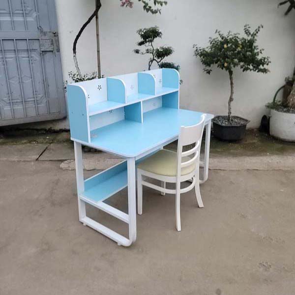 Bộ bàn học sinh khung sắt liền giá sách kết hợp ghế Cabin