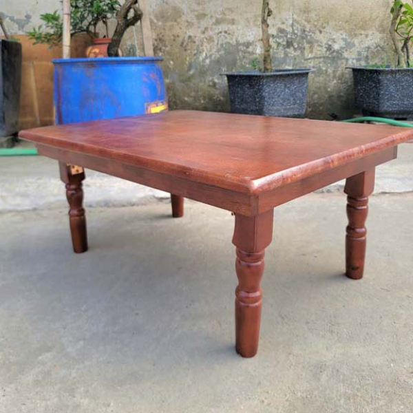 Bàn Trà Nhật Chân Gỗ Tiện 50x70, Gỗ Cao Su Tự Nhiên, Gấp Gọn Dễ Dàng, Màu Tự Nhiên Và Cherry